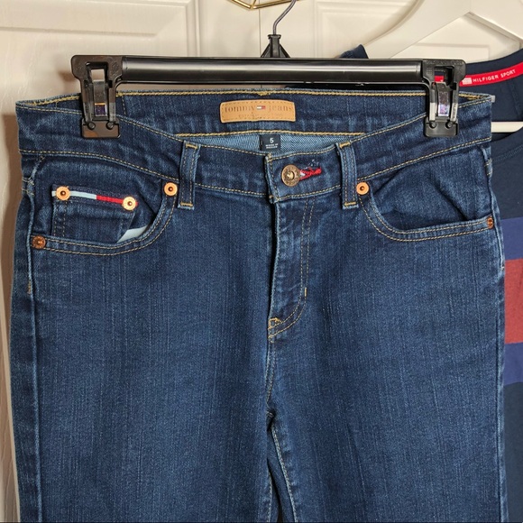 🔙🔛Tommy Hilfiger Dark Blue Jeans Bootcut, 90s - Picture 2 of 6